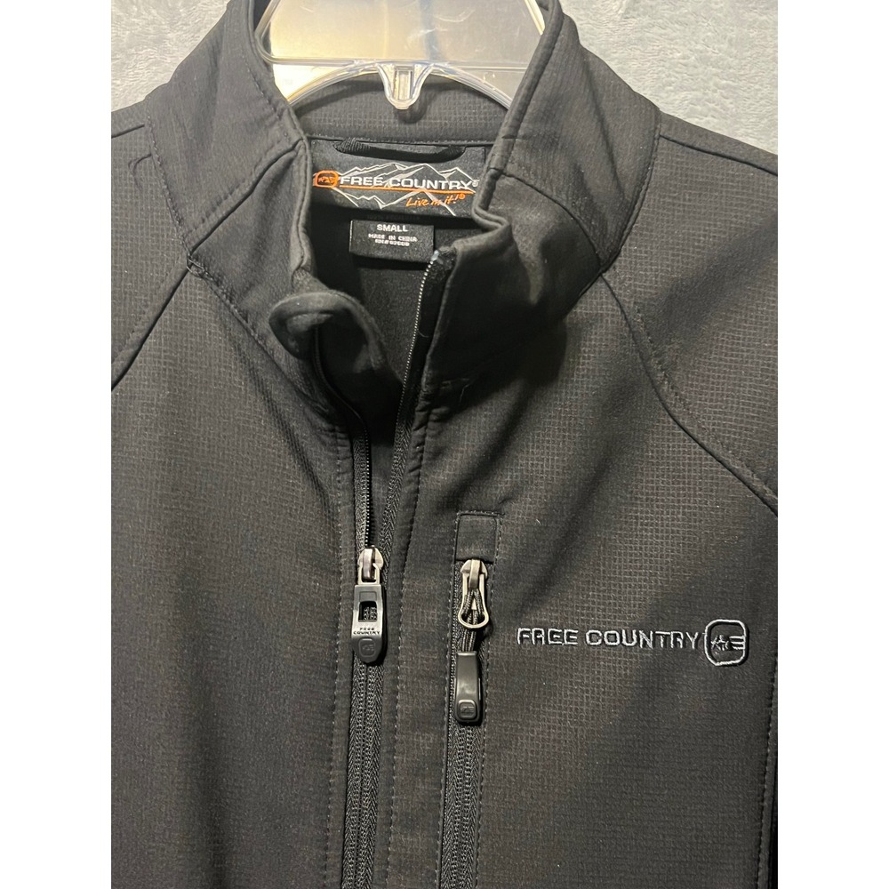 Free Country Softshell‎ Jacket Mens Small Black Full Zip Lightweight Coat